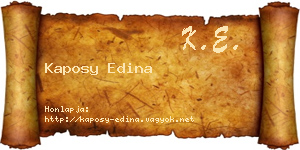 Kaposy Edina névjegykártya